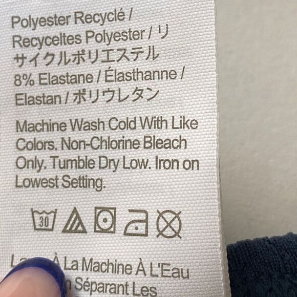 J Crew Navy Blue Jacquard Texture Curve Waist Cheeky Bikini Bottom NWT - Picture 12 of 16